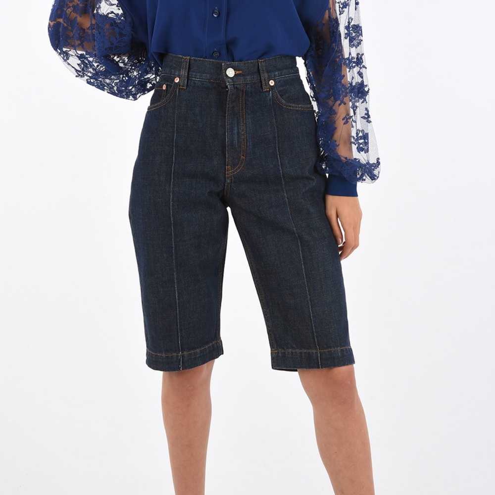 Givenchy Blue Denim Bermuda Shorts Size 26